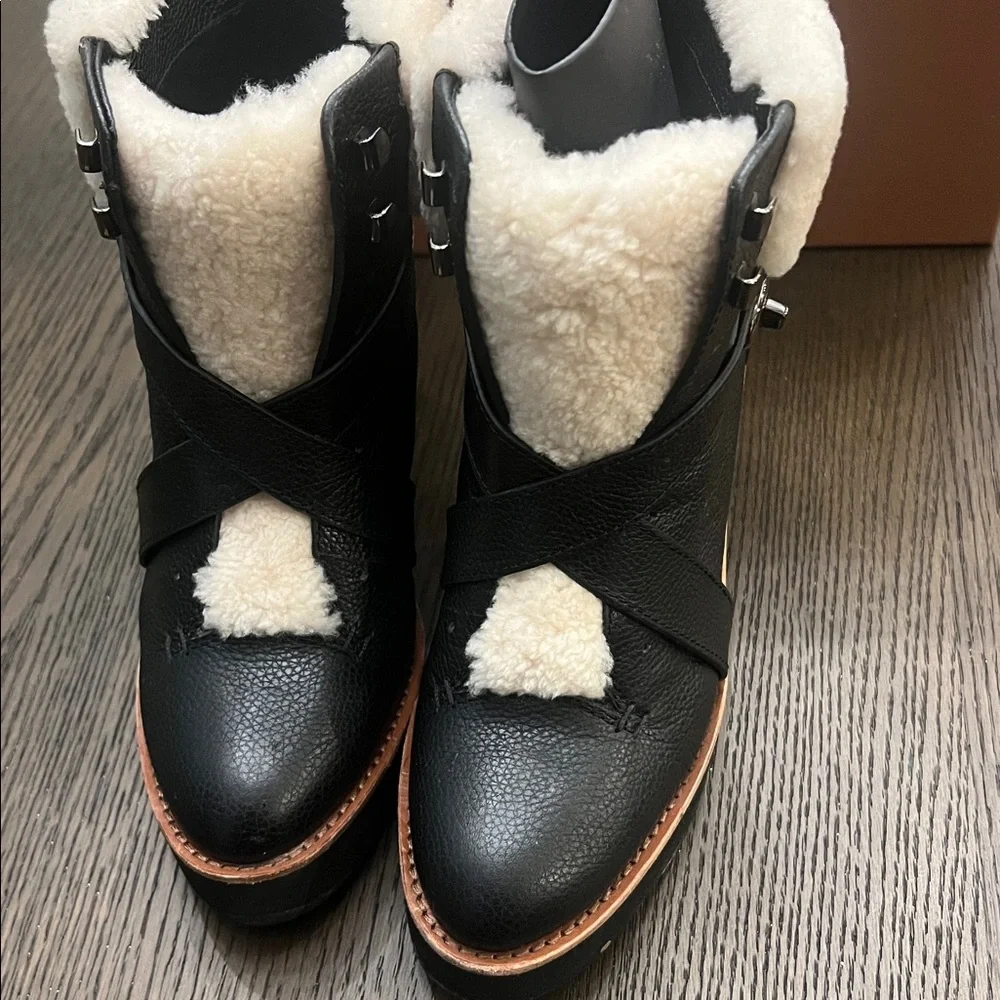 Coach Black and shearling trimmed Winter Boots